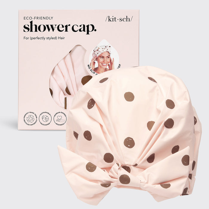 Cuffia da doccia - rosa con pois