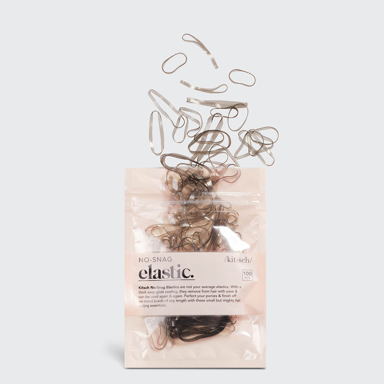 Brown No-Snag Elastics 100pc Set