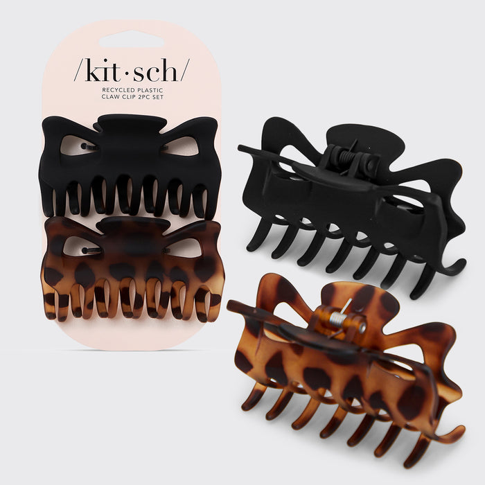Set di 2 mollette nere e tartarugate - grande