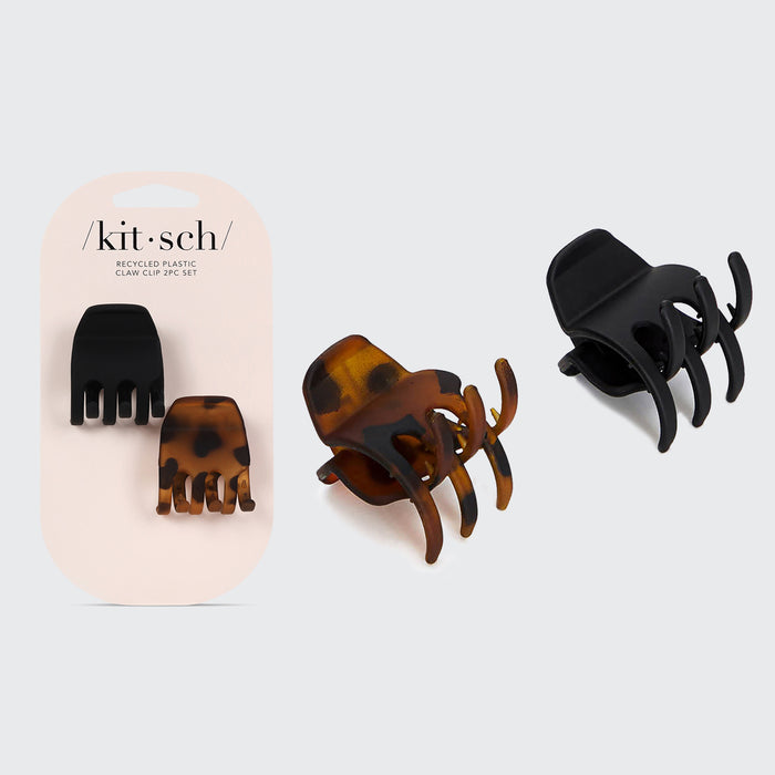 Set di 2 mollette nere e tartarugate - medie