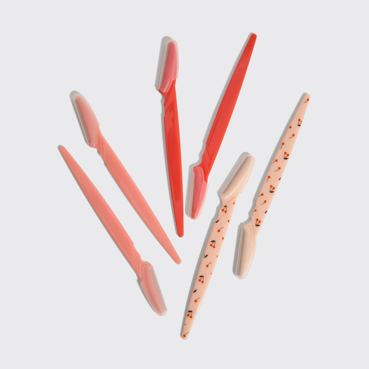 Dermaplaners de plástico reciclado, conjunto de 6 peças - flores de cerejeira sortidas