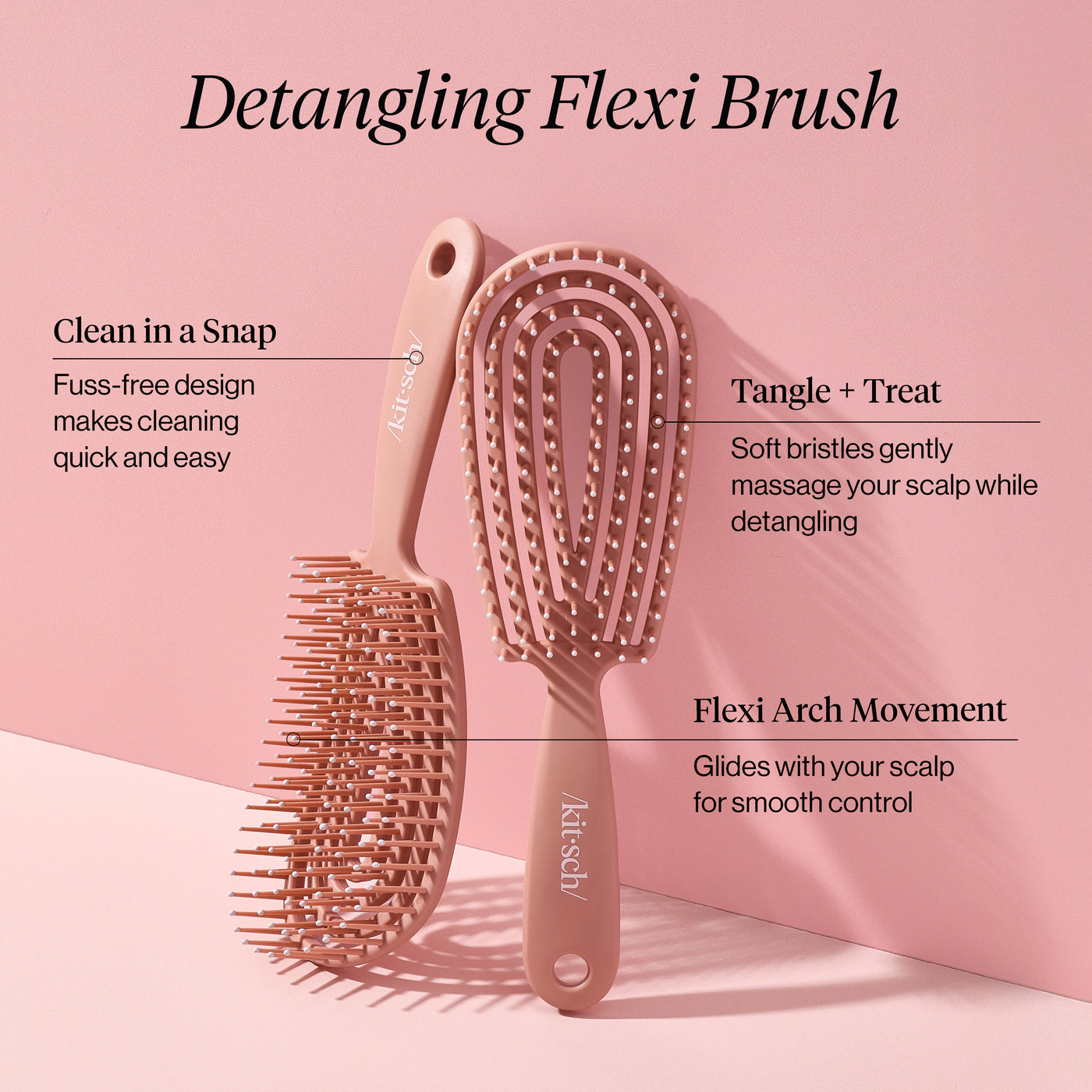 Cepillo desenredante flexible terracotta