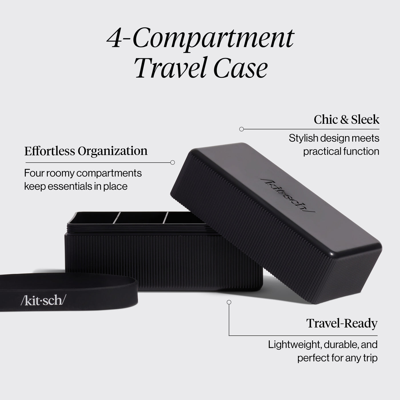 Trousse de voyage à 4 compartiments - Noir