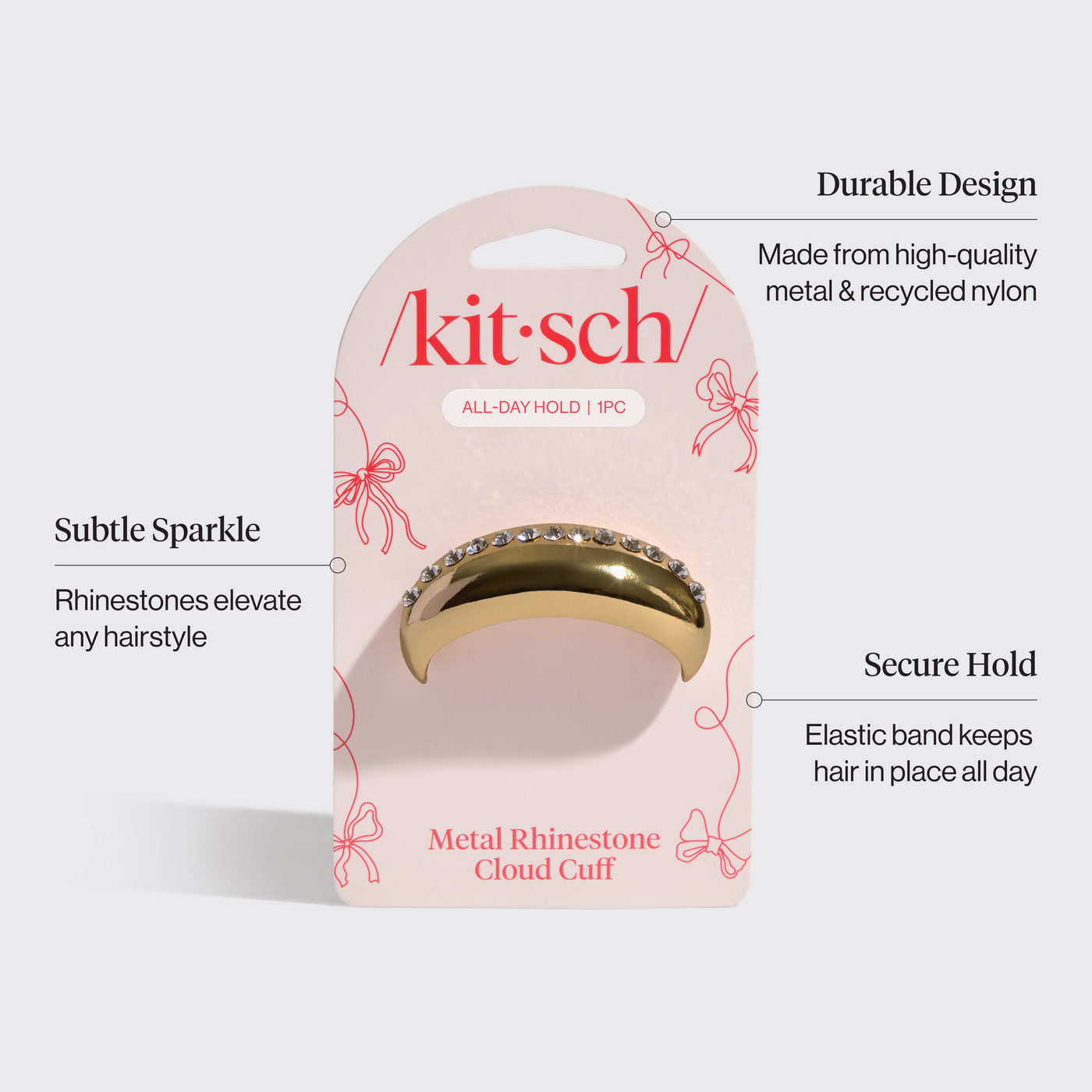 White Rhinestone Cloud Cuff - Medium