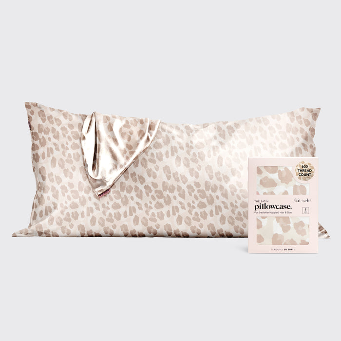 Funda de almohada de satén - Leopardo | King