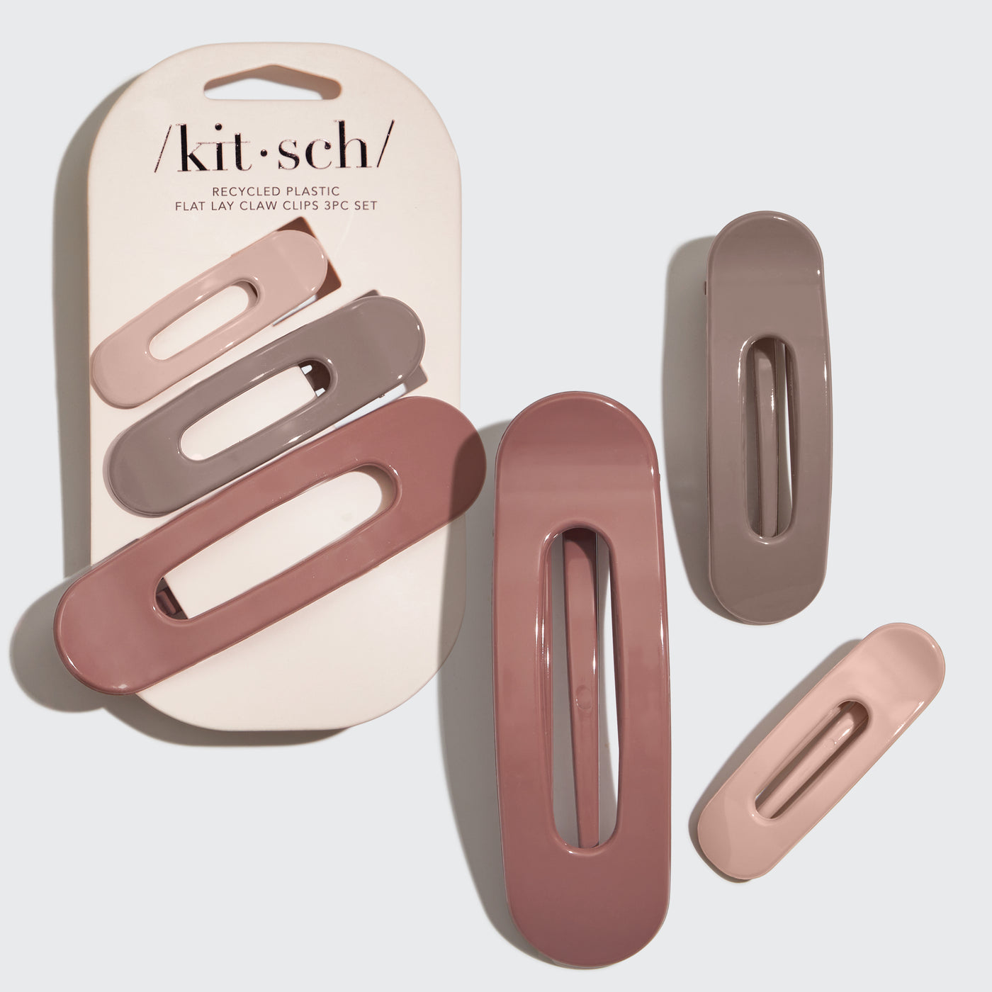 Set di 3 mollette piatte - Terracotta
