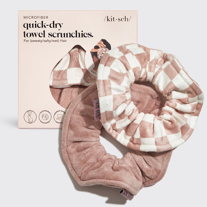 Set da 2 elastici in spugna di microfibra - Terracotta Checker