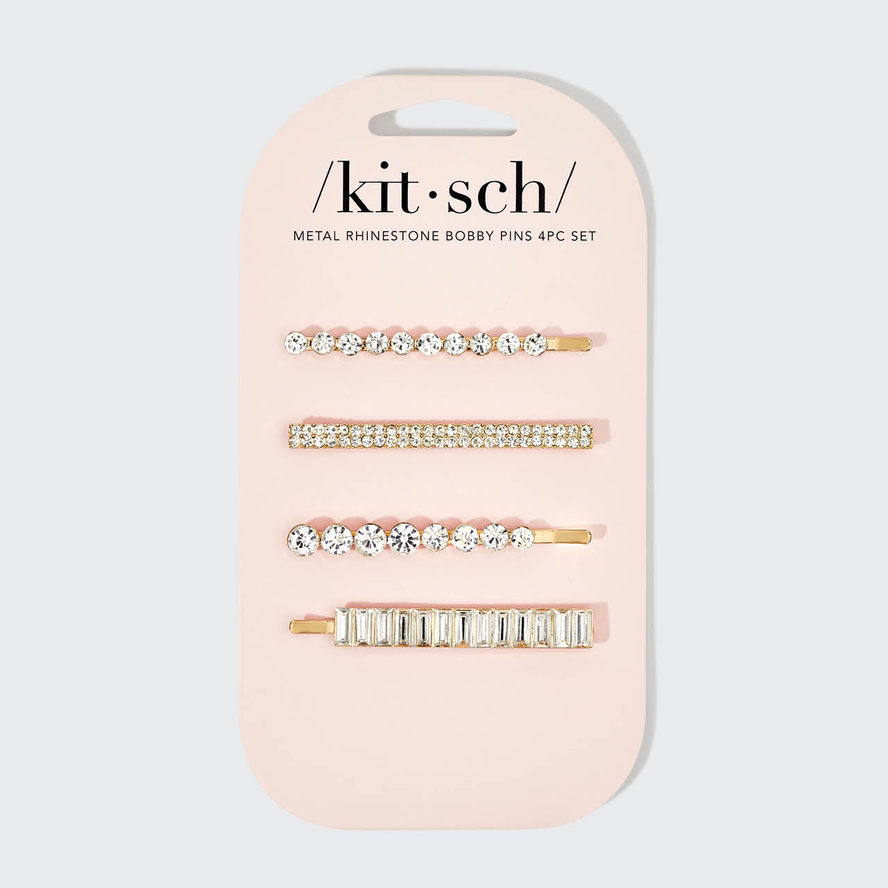 Μεταλλικές στρας ανάμικτες καρφίτσες Bobby Pins 4pcs - Χρυσό
