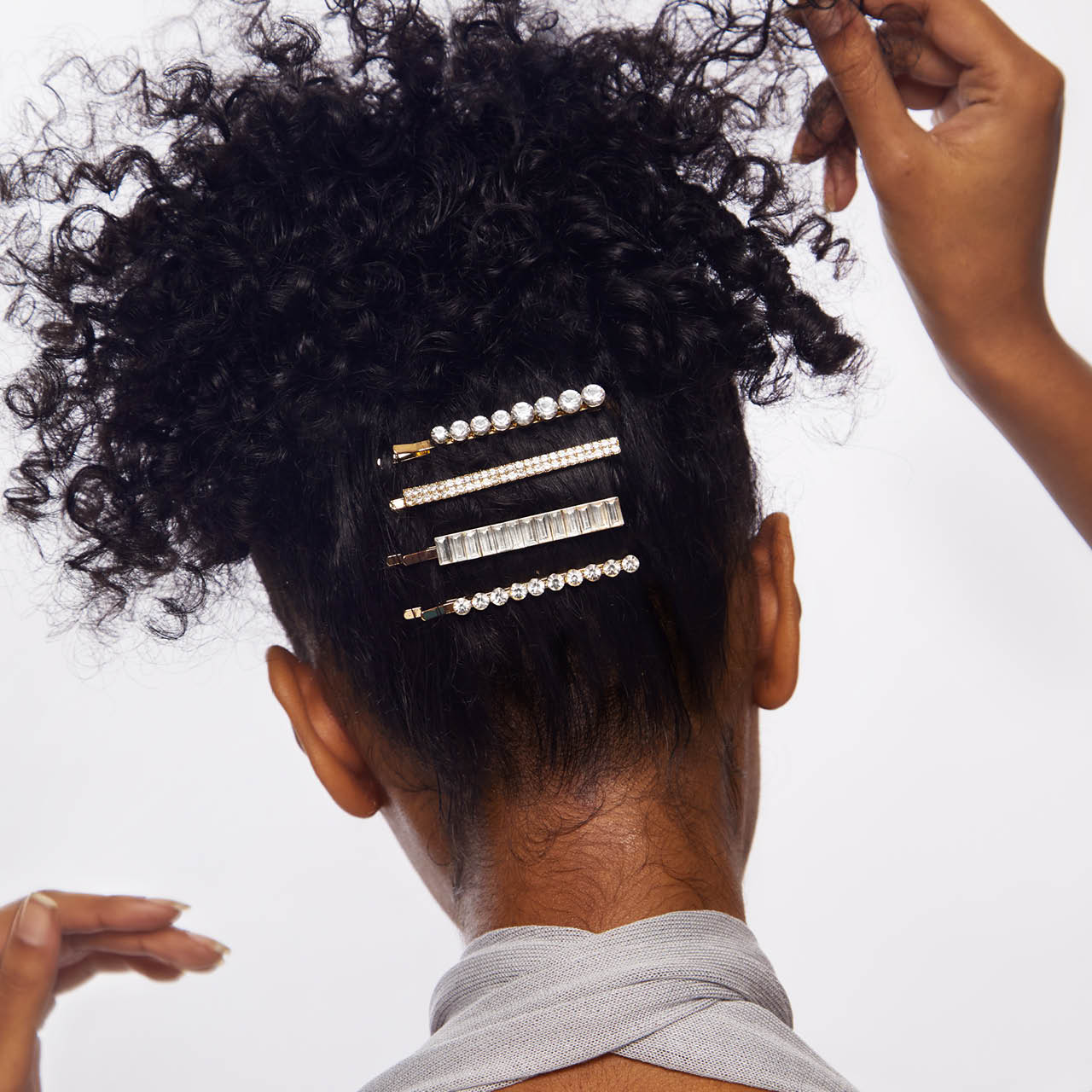 Μεταλλικές στρας ανάμικτες καρφίτσες Bobby Pins 4pcs - Χρυσό