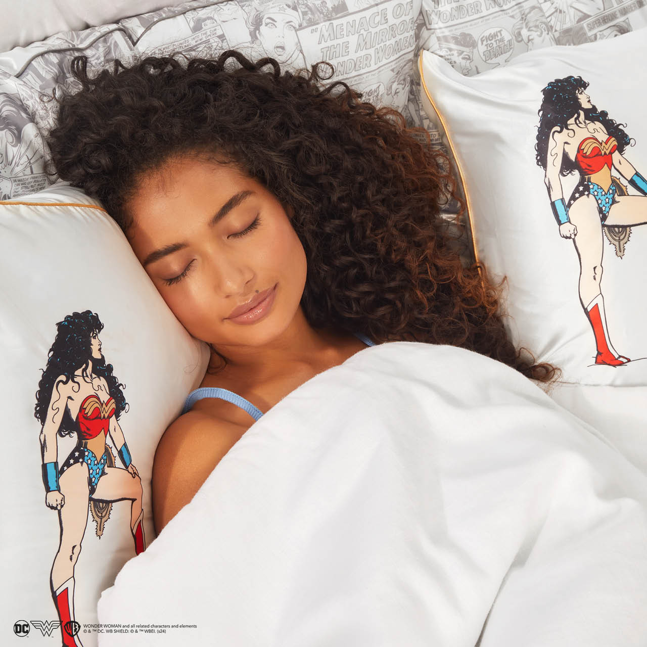Kitsch x Wonder Woman Satin Kopfkissenbezug - Believe In Wonder