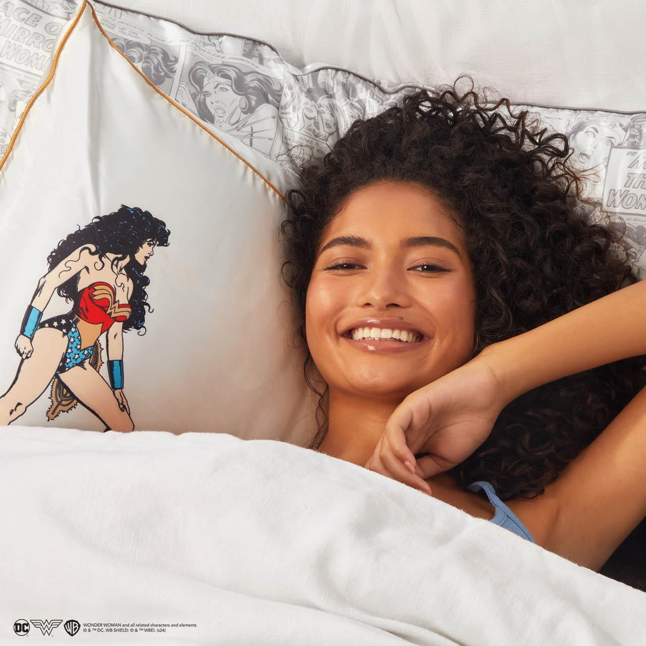 Kitsch x Wonder Woman Satin Kopfkissenbezug - Believe In Wonder