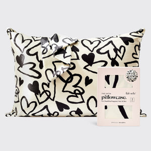 Taie d'oreiller en satin Coeur