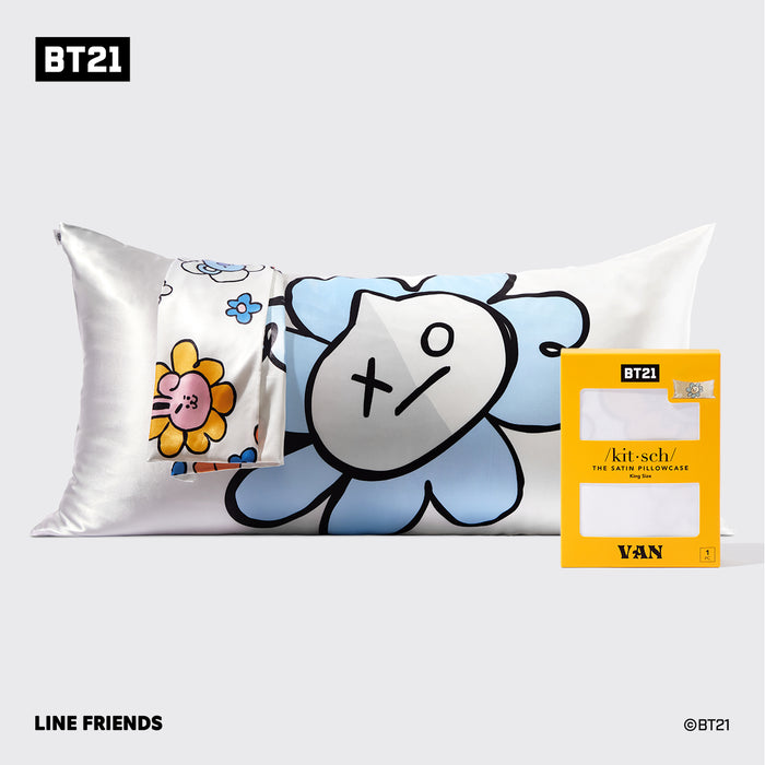 Kitsch x BT21 Funda de almohada de satén VAN - King