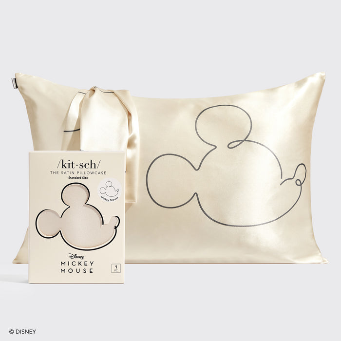 Kitsch x Mickey y Minnie Funda de Almohada de Satén Mr. Mouse