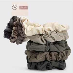 Coleteros de punto de algodón orgánico 5 uds - Gris y crema