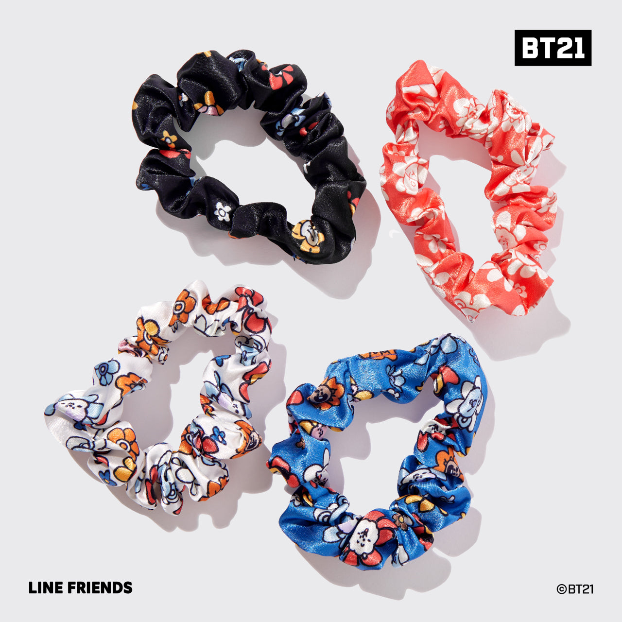 Kitsch x BT21 Set de 4 gomas de satén para dormir