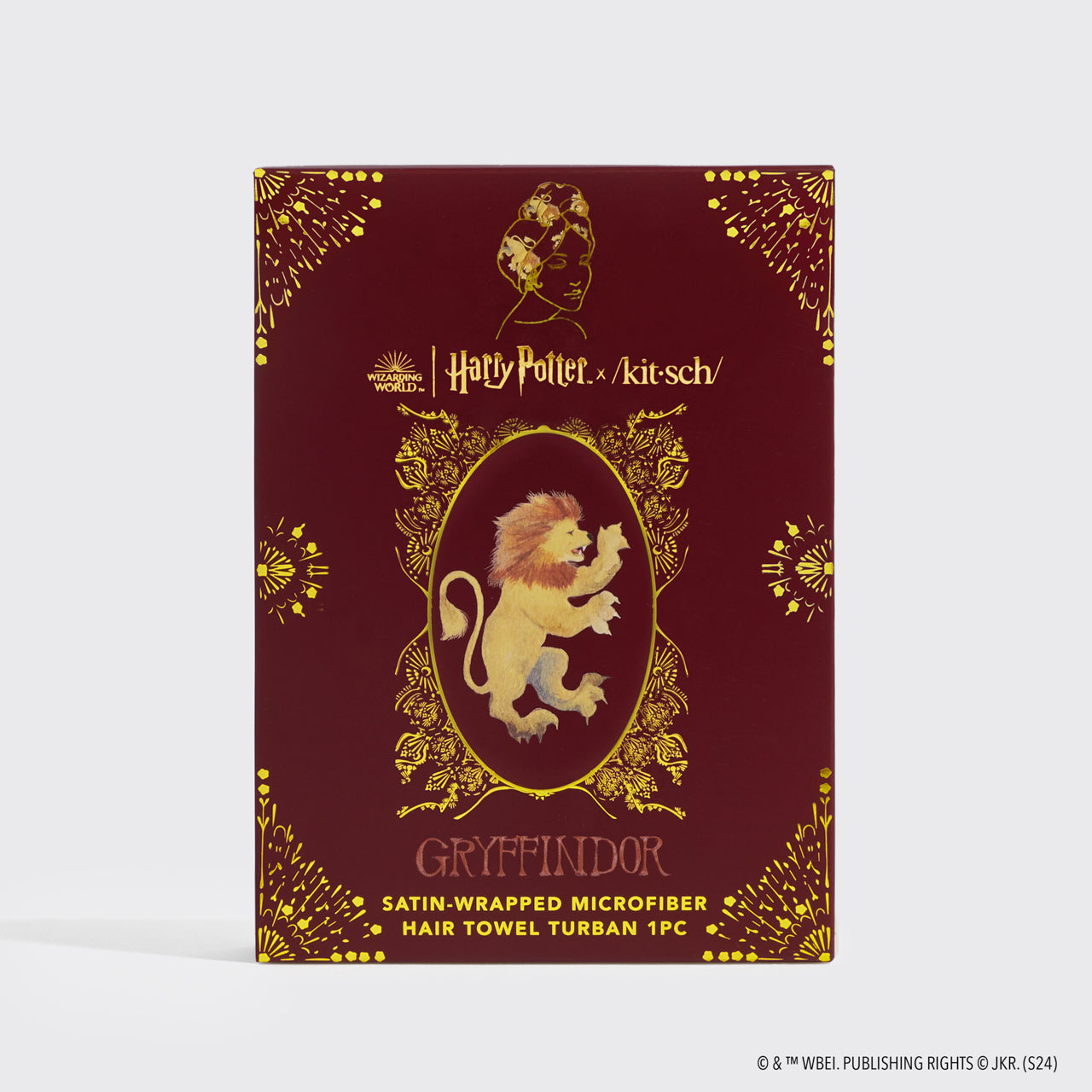 Kitsch x Harry Potter Toalla de satén para el pelo - Gryffindor