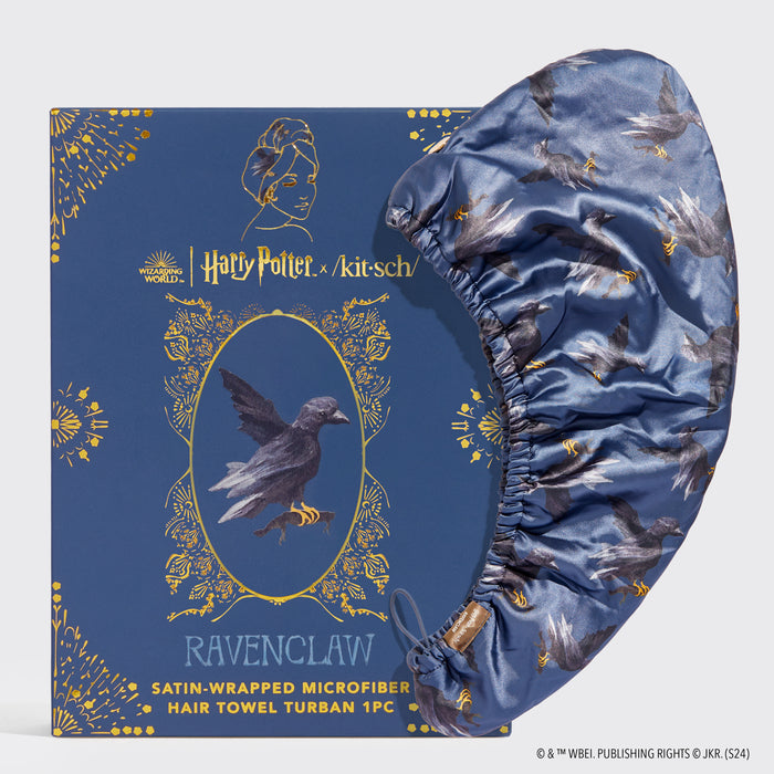 Kitsch x Harry Potter Asciugamano per capelli satinato - Corvonero