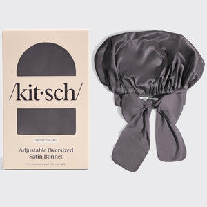 Gorro ajustable de satén extragrande - Gris marengo
