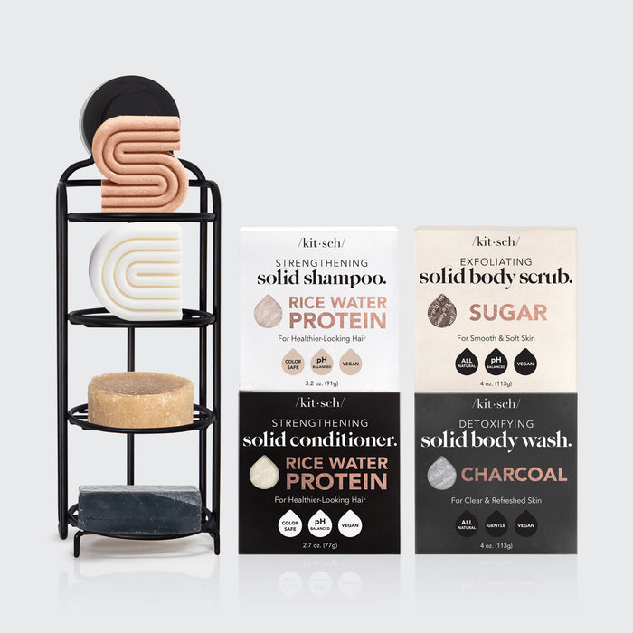 Crea il tuo shampoo e balsamo personalizzati con il portasapone da doccia autodrenante GRATUITO