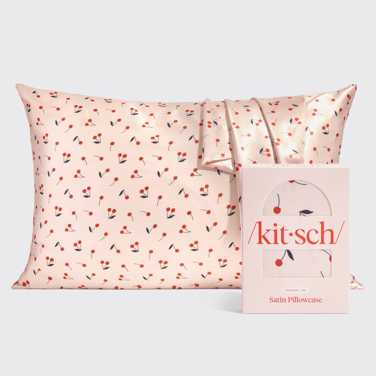 Satin-Kissenbezug - Kirschdruck