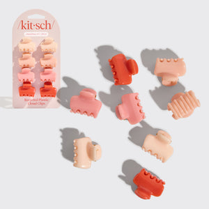 Mini pinzas de plástico reciclado 8uds - Flor de cerezo