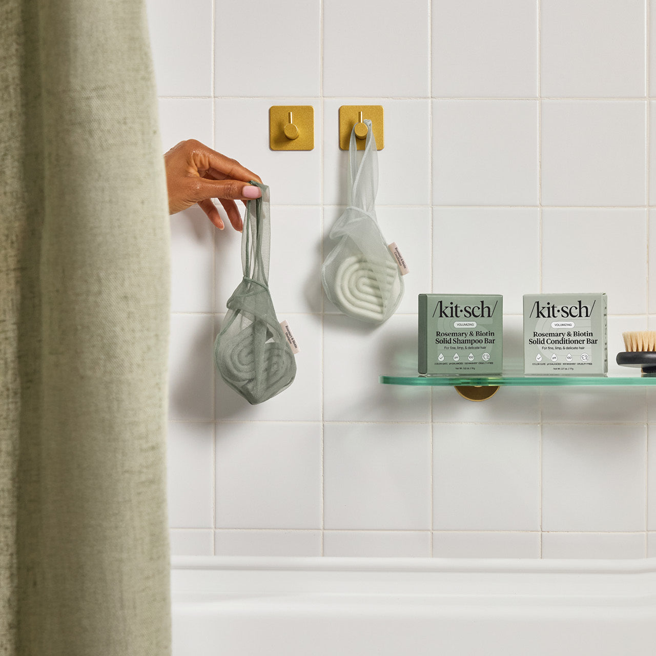 Bolsa para champú sólido - Romero y Biotina - Verde