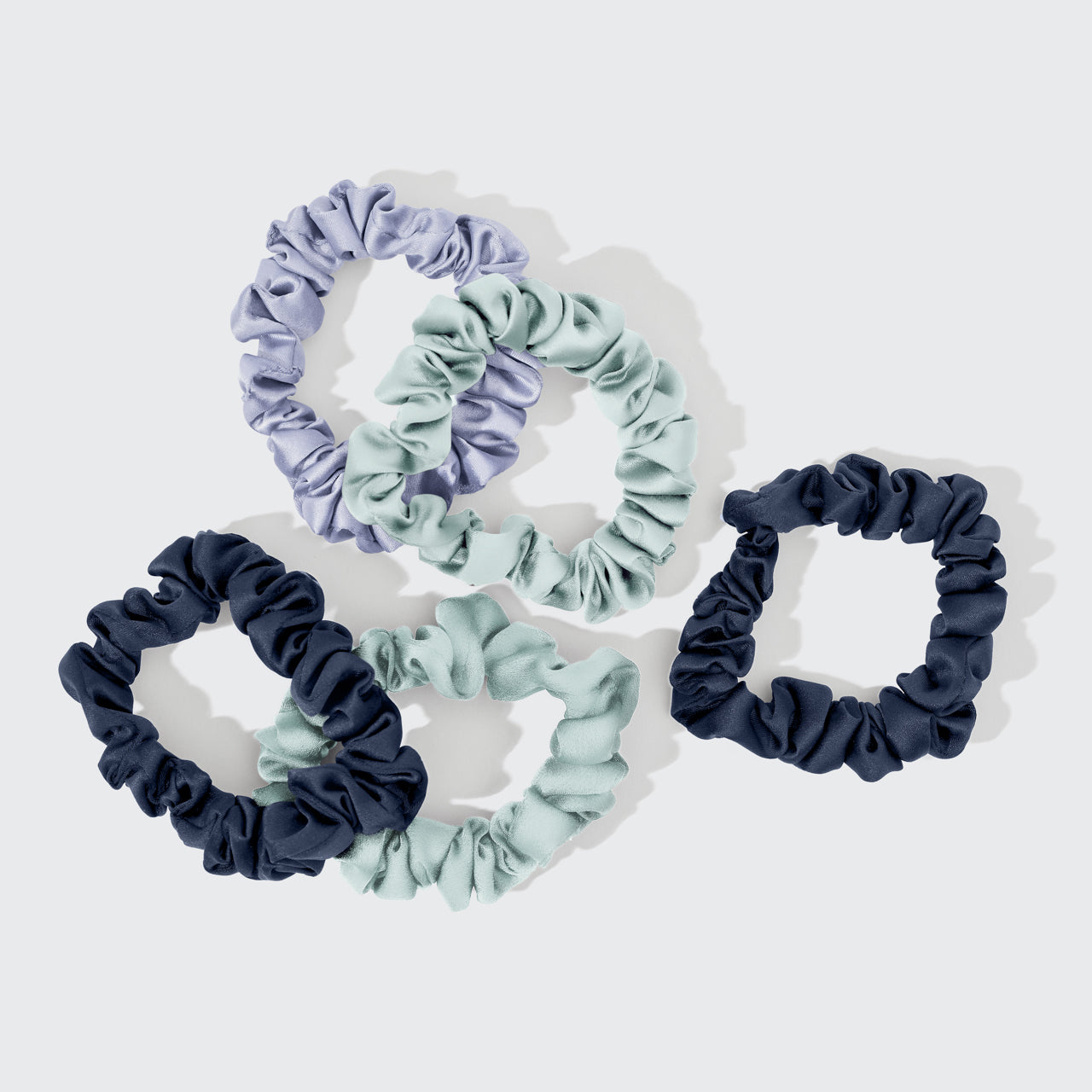 Gerüschte Satin Haargummis 5er Set - Garten Bouquet