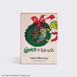 The Grinch x Kitsch Satin Pillowcase in Whoville - King