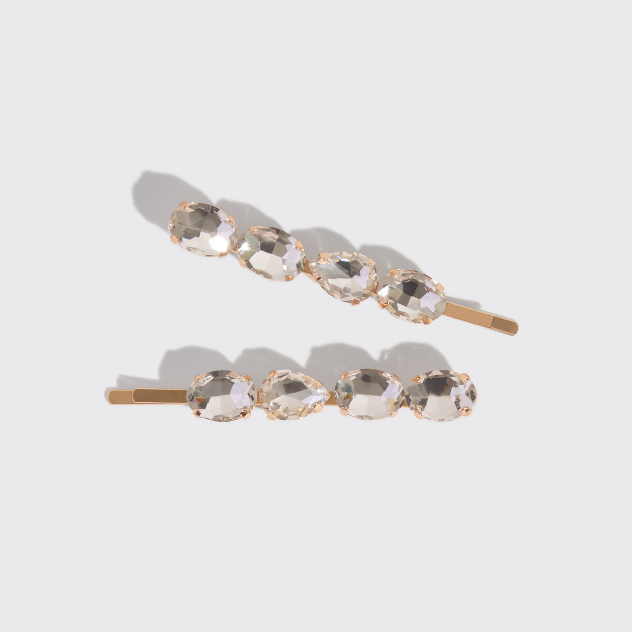 White Gemstone Bobby Pins