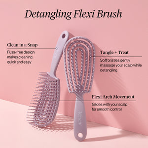 Cepillo desenredante flexible violeta suave