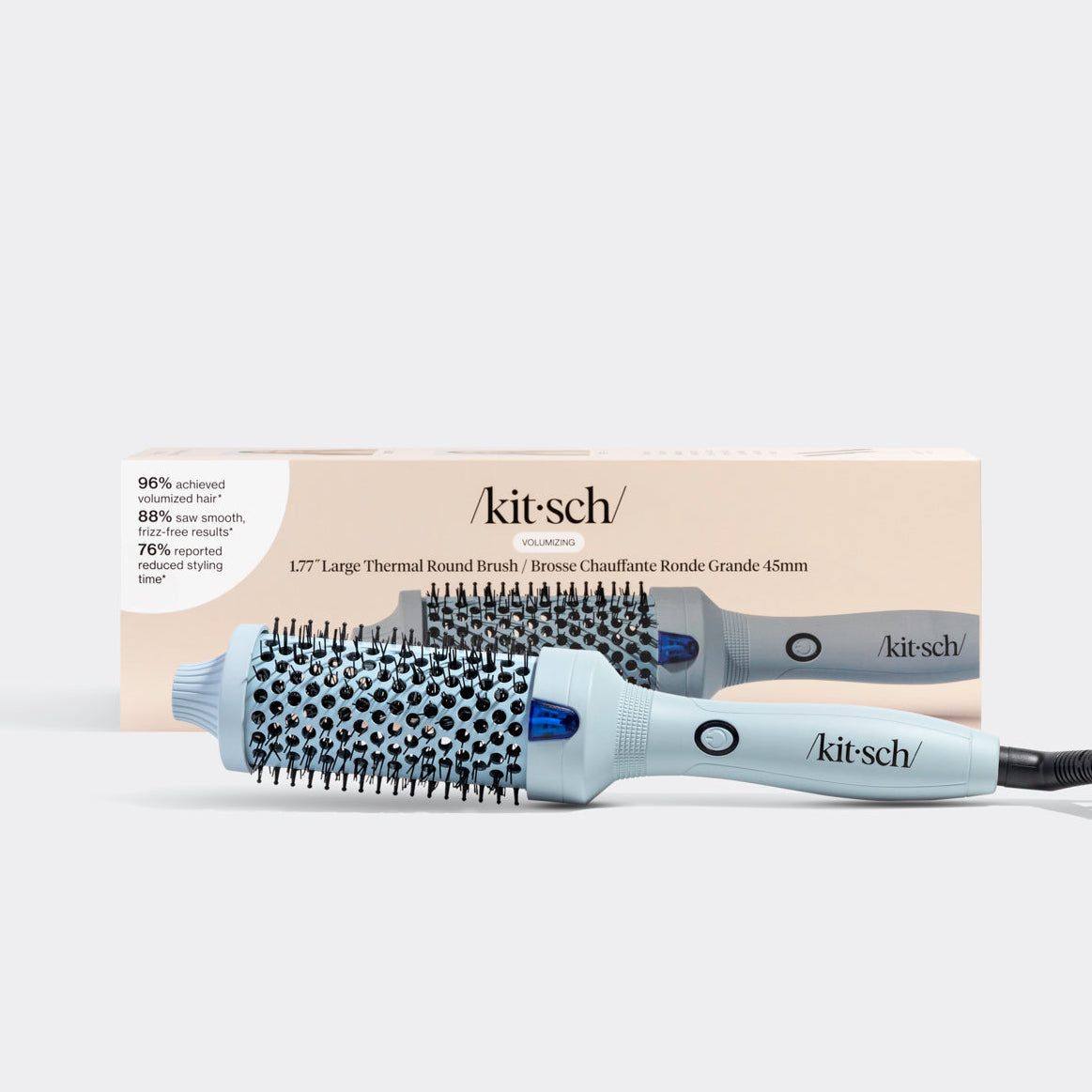 Haze Blue Volumizing Thermal Round Brush — Big, Bouncy Blowouts | KITSCH