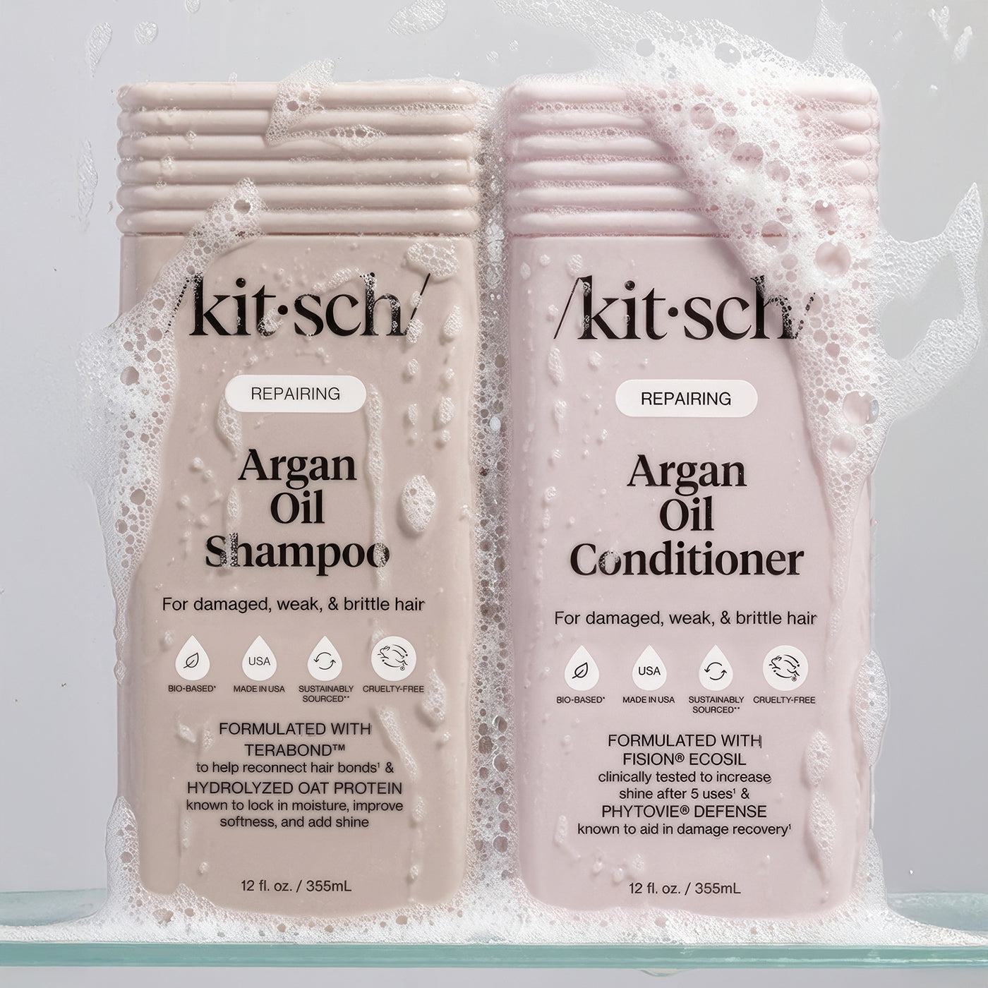 Combo de champú y acondicionador reparador con aceite de argán