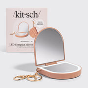 Llavero con espejo compacto terracota