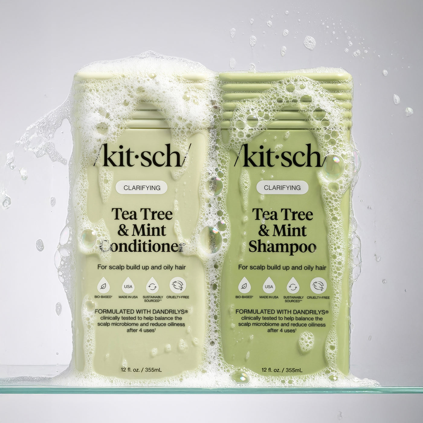 Shampoo e balsamo purificanti al tea tree e menta