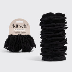 Elásticos negros en forma de pétalo para el cabello