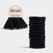 Elásticos para el cabello acanalados color negro
