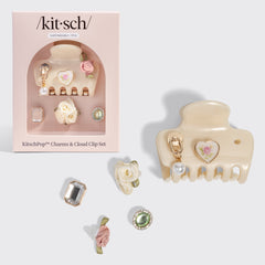 KitschPop™️ Cloud Clip y Charms en color crema nacarado