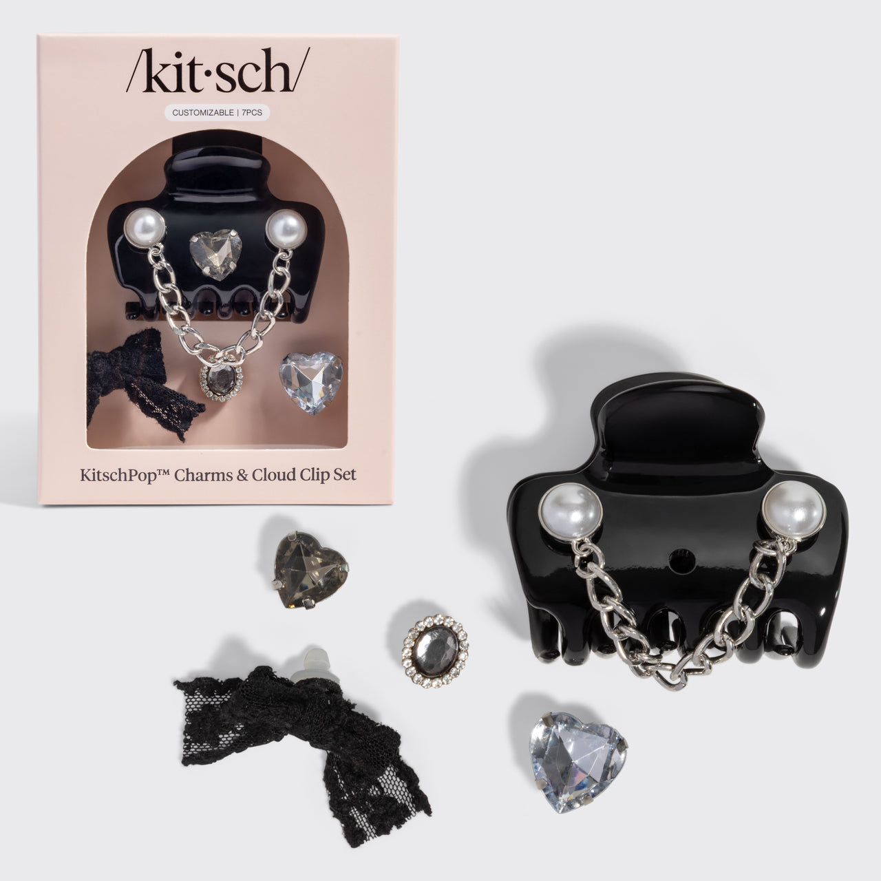 KitschPop™️ Cloud Clip & Charms in Vintage Black
