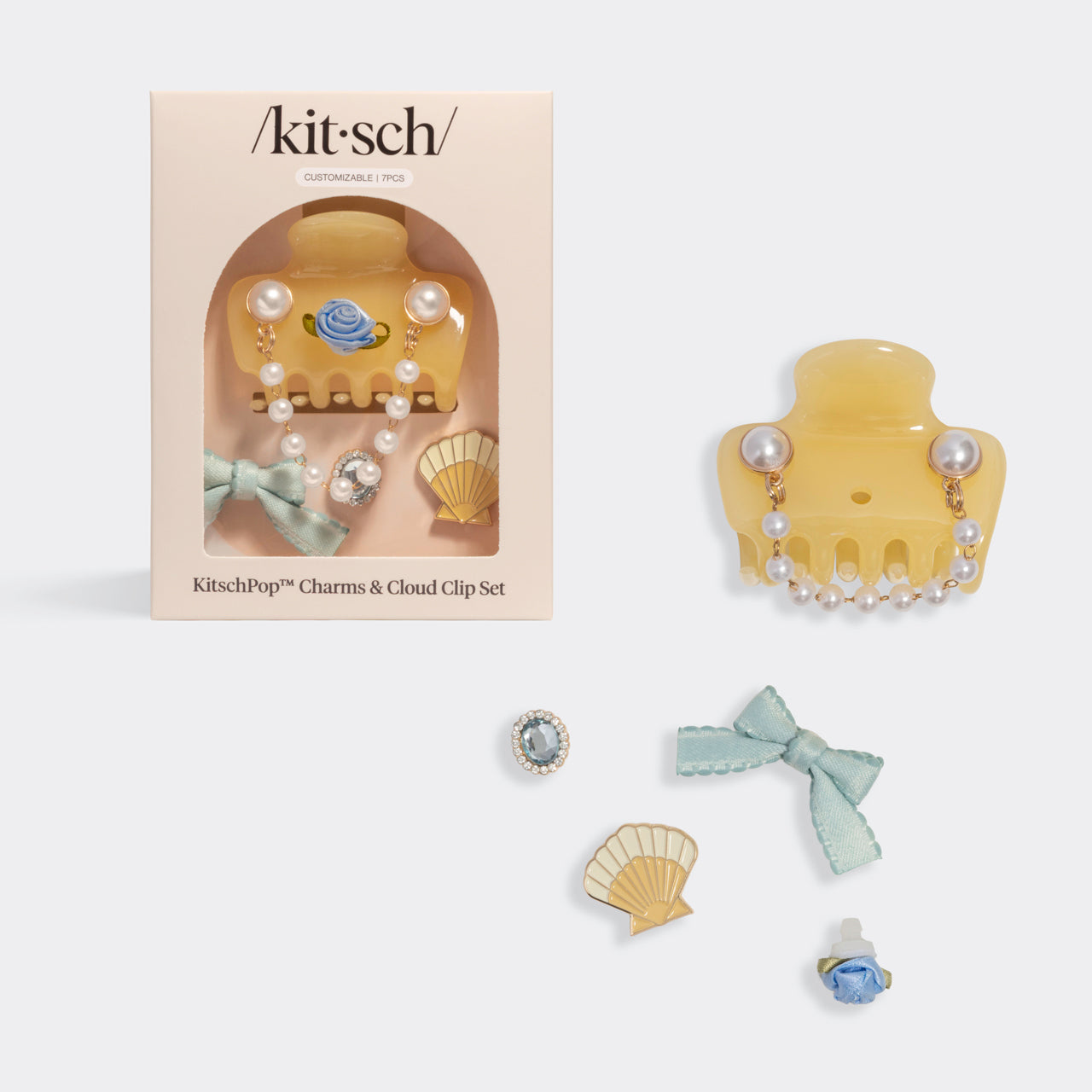 Included: KitschPop Cloud Clip 7pc Set - Butter Yellow