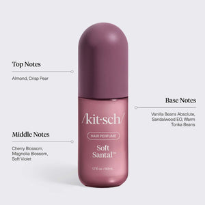 KITSCH Soft Santal Hair & Body Perfume Mist - fall fragrance notes infographic