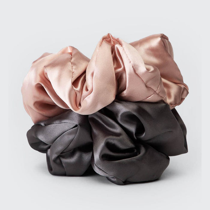 2 scrunchies per il sonno in raso - Blush e Grigio