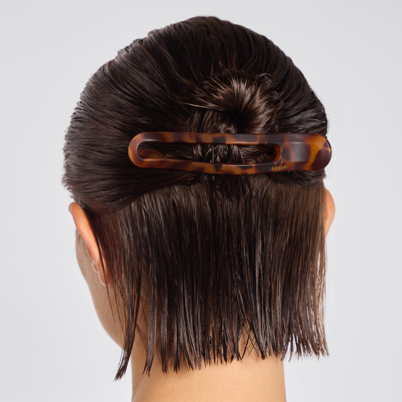 Pinza plana curvada 2uds - Negro y Carey