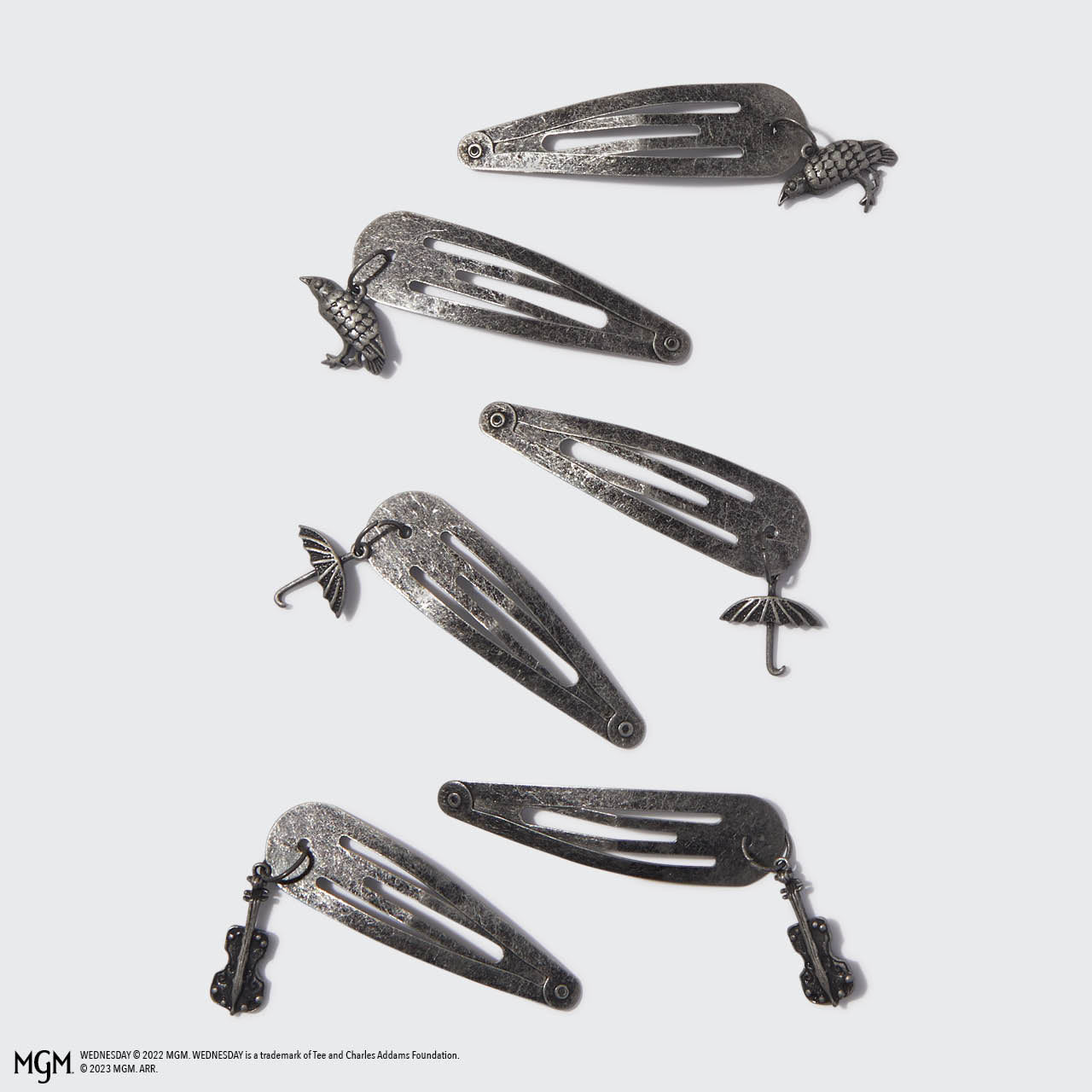 Kitsch x Wednesday Snap Clips 6pc Set in Goth