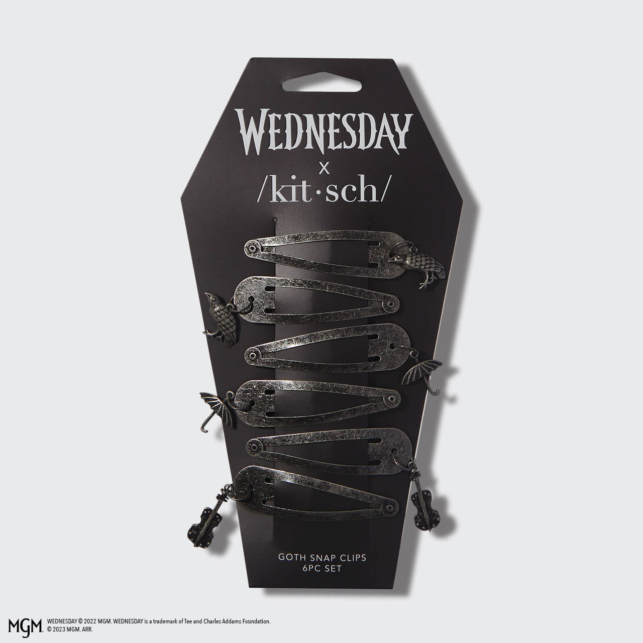 Kitsch x Wednesday Snap Clips 6pc Set in Goth