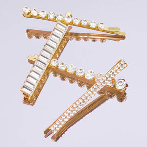 Alfinetes de metal com strass variados 4pcs - Ouro