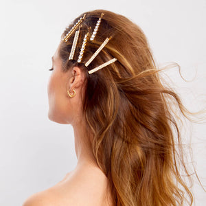 Épingles à chignon assorties en métal et strass 4 pièces - or