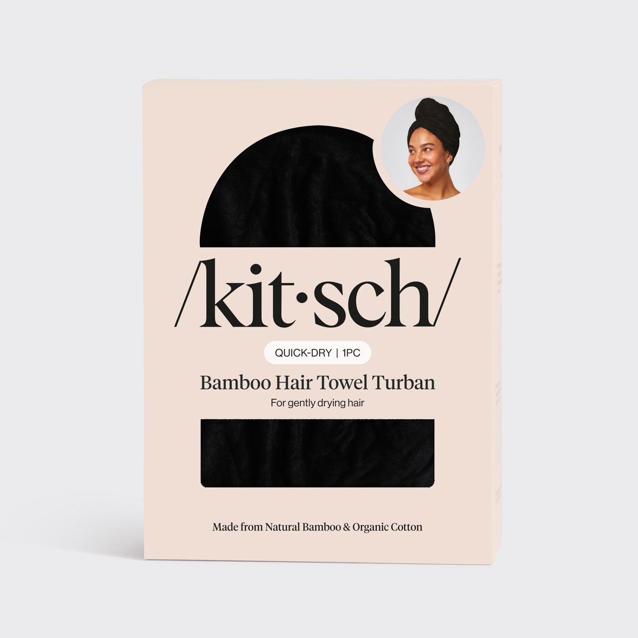 Οικολογική πετσέτα μαλλιών - Μαύρη
