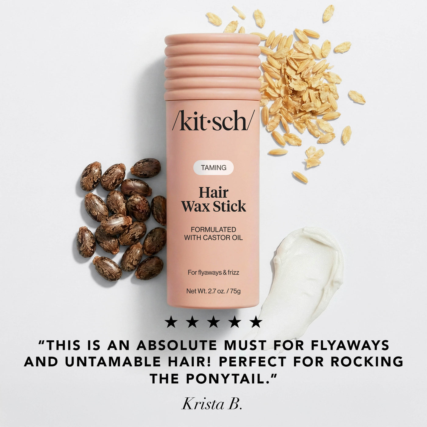 Cera para cabelo em bastão com óleo de rícino