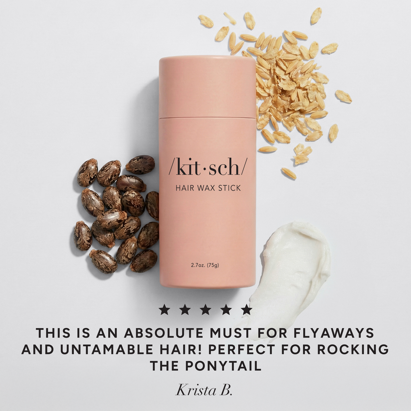 Cera para cabelo em bastão com óleo de rícino